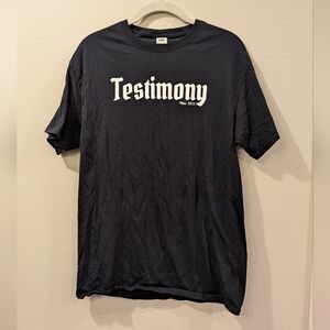 100% Cotton Testimony Black Short Sleeve Tee